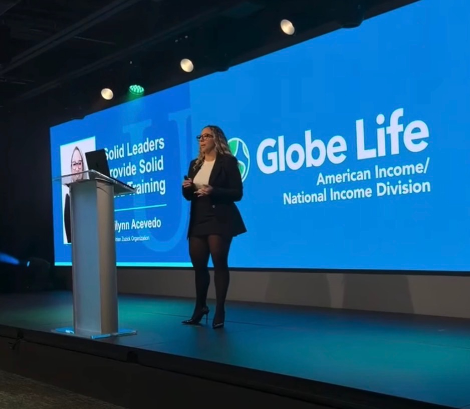 Chilynn Acevedo presenting at a Globe Life event